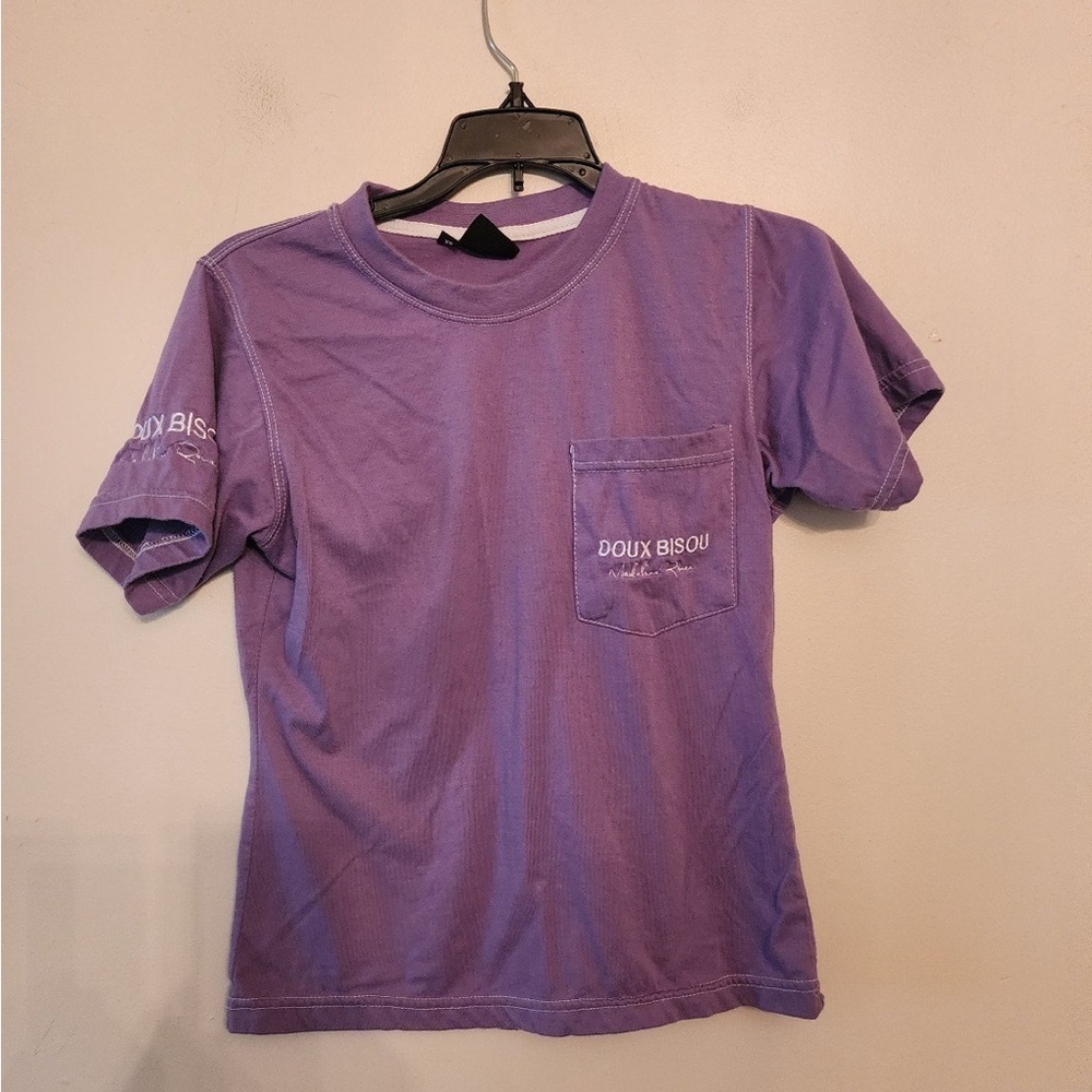 Doux bisou madeline Renee purple pocket t shirt size xs
